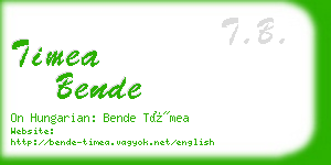 timea bende business card